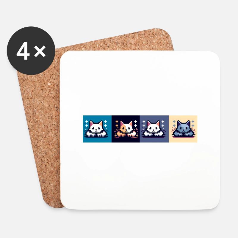 Cat attack - Coasters (set of 4) - white