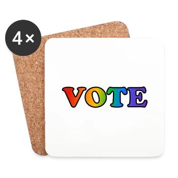 Stimmen Sie für LGBTQ-Rechte - Untersetzer (4er-Set) - Weiß - Vorne