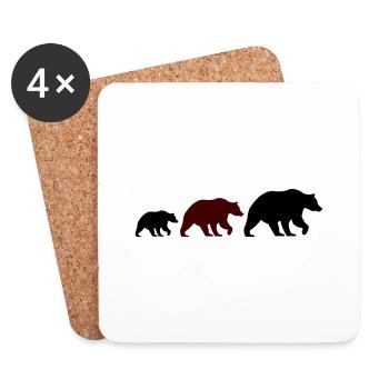 Famille Bear - Dessous de verre (lot de 4) - blanc - Devant