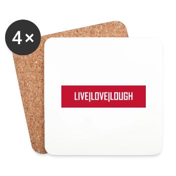 Live Love Lough - Untersetzer (4er-Set) - Weiß - Vorne