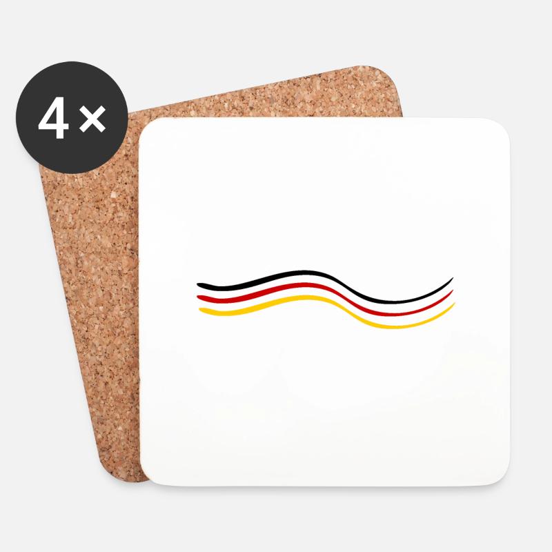 Schwarz Rot Gold - Untersetzer (4er-Set) - Weiß