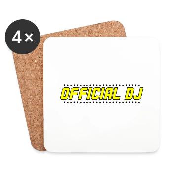 DJ officiel 002 - Dessous de verre (lot de 4) - blanc - Devant