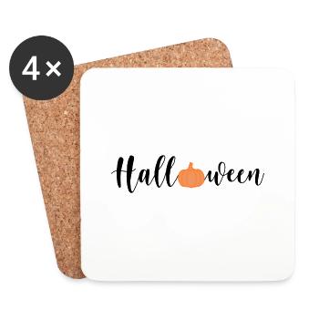 Halloween Kürbis - Untersetzer (4er-Set) - Weiß - Vorne