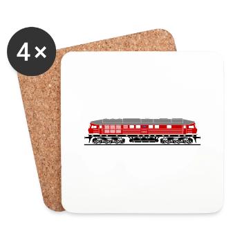 BR 130 Seite Verkehrsrot Rot DR DB - Untersetzer (4er-Set) - Weiß - Vorne