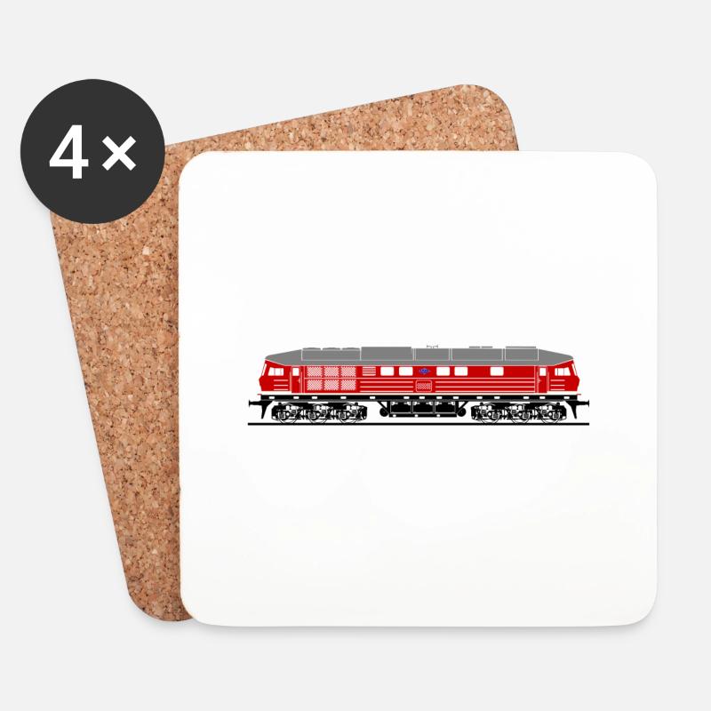 BR 130 Seite Verkehrsrot Rot DR DB - Untersetzer (4er-Set) - Weiß
