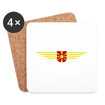 Mazedonien T-Shirt Design für Fans - Untersetzer (4er-Set) - Weiß - Vorne