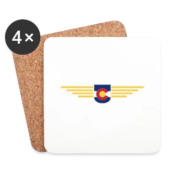 Colorado Fan T-Shirt – Mountains & Adventure - Coasters (set of 4) - white - Front