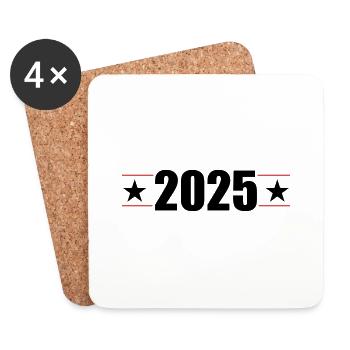 Année 2025 - Dessous de verre (lot de 4) - blanc - Devant