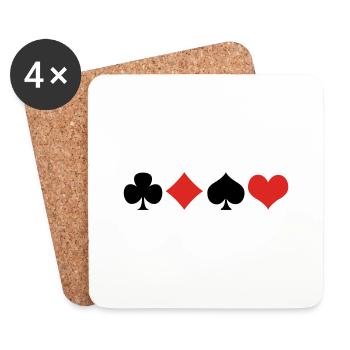 Karten 2 - Untersetzer (4er-Set) - Weiß - Vorne