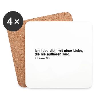 Bibel: Jeremia 31,3 - Untersetzer (4er-Set) - Weiß - Vorne