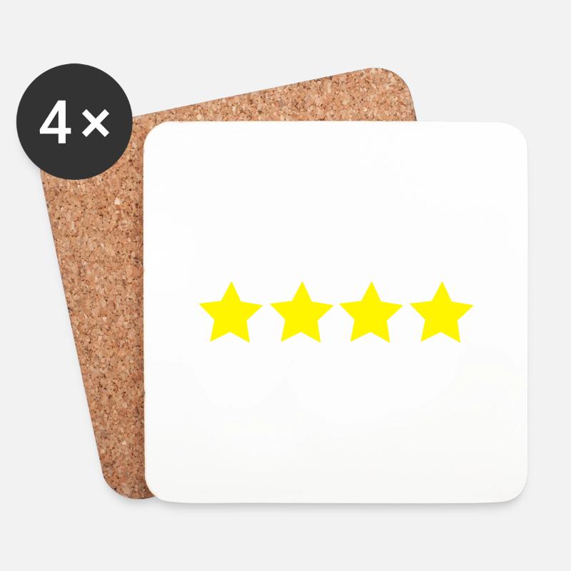 4 Sterne - Untersetzer (4er-Set) - Weiß