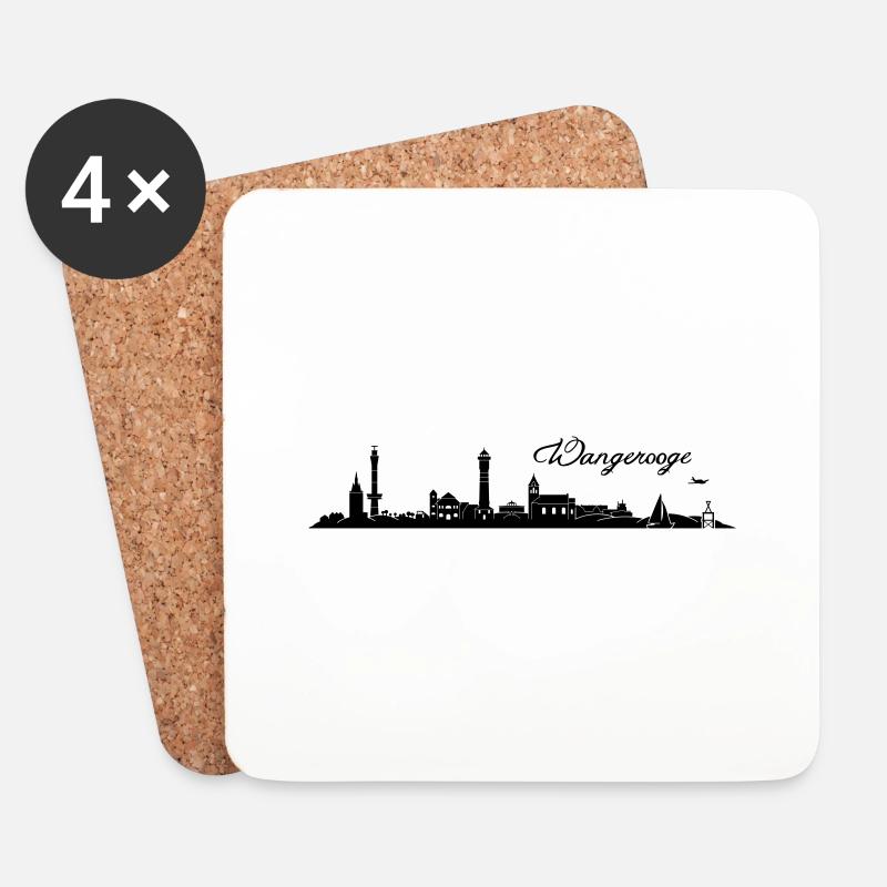 Wangerooger Skyline - Untersetzer (4er-Set) - Weiß
