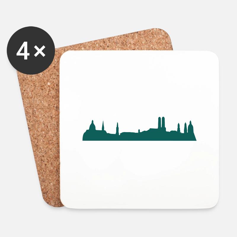 Skyline München - Untersetzer (4er-Set) - Weiß