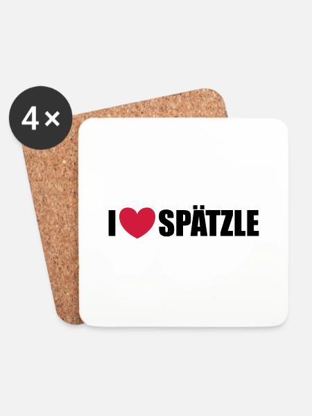 Spätzle - Untersetzer (4er-Set) - Weiß