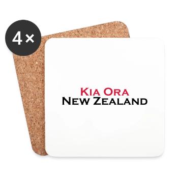 Kia Ora New Zealand - Untersetzer (4er-Set) - Weiß - Vorne