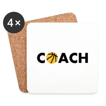 basketball coach - Coasters (set of 4) - white - Front