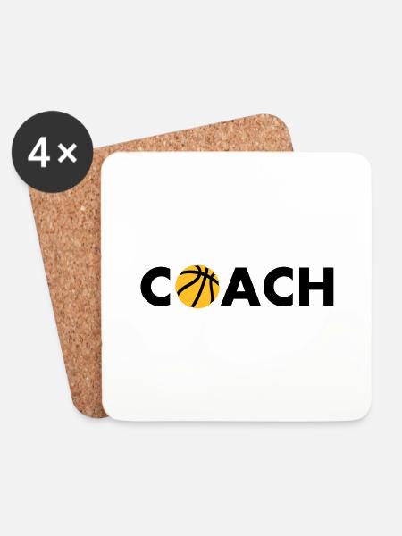 basketball coach - Coasters (set of 4) - white