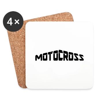 motocross - Dessous de verre (lot de 4) - blanc - Devant