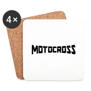motocross - Dessous de verre (lot de 4) - blanc - Devant