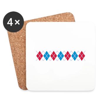 Norwegermuster Rauten Karos Weihnachten Christmas - Untersetzer (4er-Set) - Weiß - Vorne