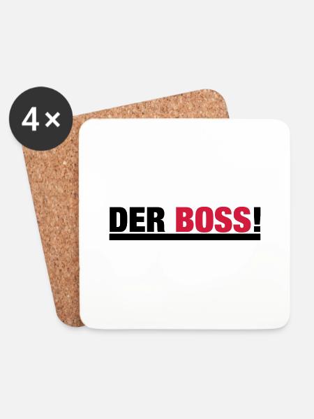 DER BOSS - Untersetzer (4er-Set) - Weiß