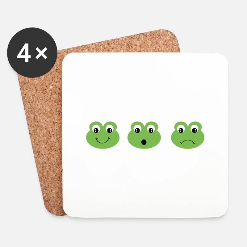 Frosch - Untersetzer (4er-Set) - Weiß