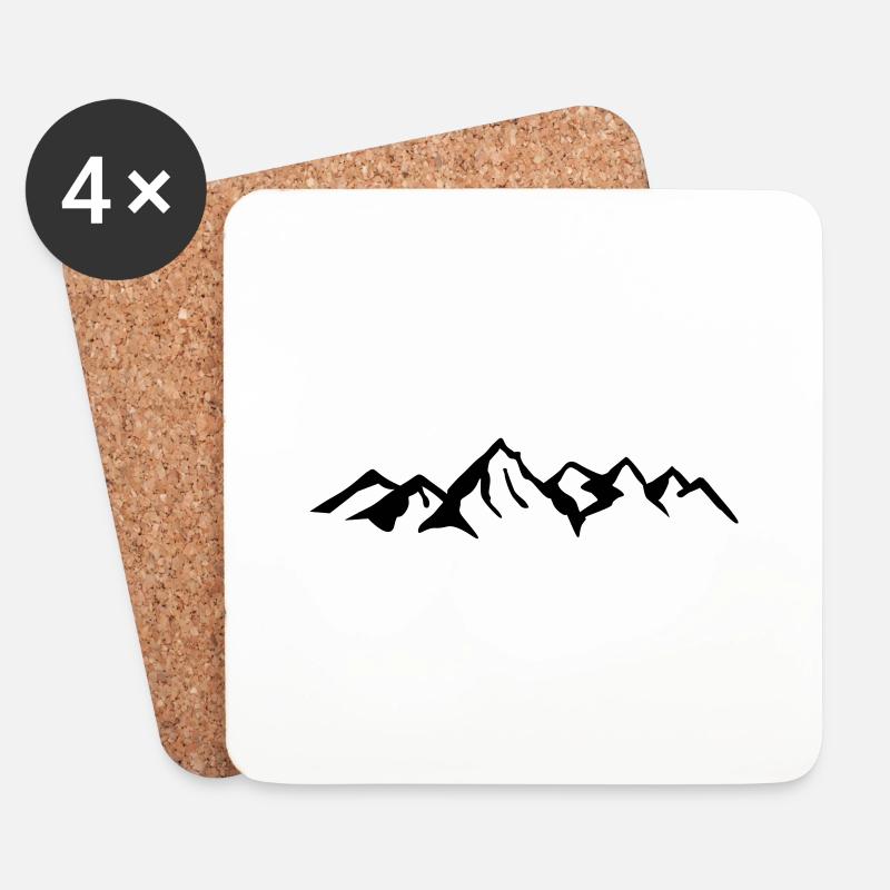 Berg, Berge, Gletscher - Untersetzer (4er-Set) - Weiß