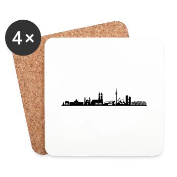 Skyline - München 2018 - Untersetzer (4er-Set) - Weiß - Vorne