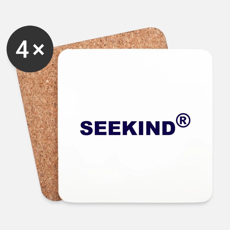 SEEKIND registered since 2012 - Untersetzer (4er-Set) - Weiß
