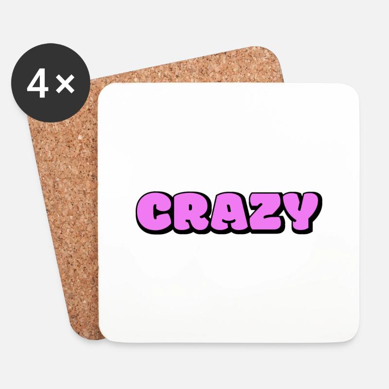 Crazy - Coasters (set of 4) - white