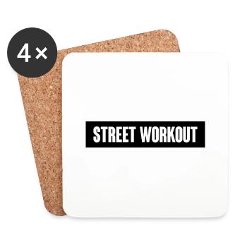 Citation de Street Workout - Dessous de verre (lot de 4) - blanc - Devant