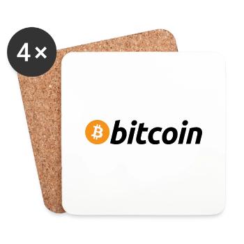 BITCOIN LOGO - Untersetzer (4er-Set) - Weiß - Vorne