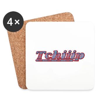Tchiiip rouge - Dessous de verre (lot de 4) - blanc - Devant