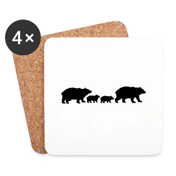 Family Babies Bears - Coasters (set of 4) - white - Front