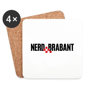 NERD-BRABANT. Région la plus intelligente des Pays-Bas. - Dessous de verre (lot de 4) - blanc - Devant