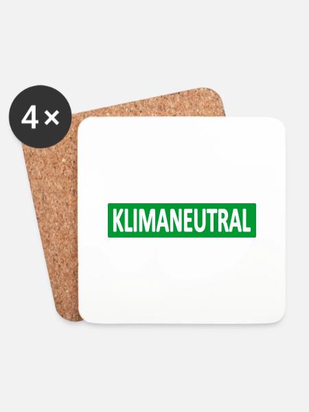 Klimaneutral-Klima-Statement - Untersetzer (4er-Set) - Weiß