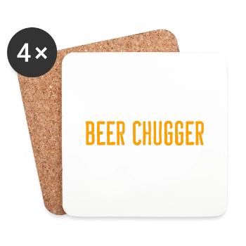 Beer Chugger - Untersetzer (4er-Set) - Weiß - Vorne