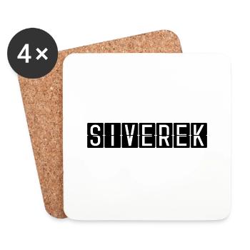 Panneau de l’aéroport de Siverek - Dessous de verre (lot de 4) - blanc - Devant