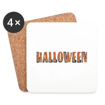 Halloween 2022 meilleur cadeau d'épouvante - Dessous de verre (lot de 4) - blanc - Devant