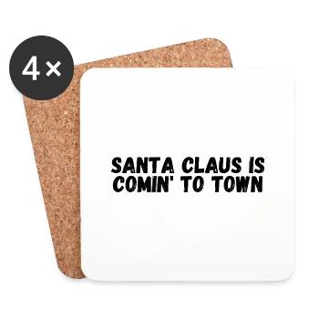 Le Père Noël arrive en ville - Dessous de verre (lot de 4) - blanc - Devant