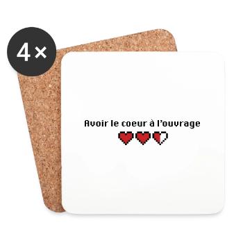 Avoir le coeur à l'ouvrage - Dessous de verre (lot de 4) - blanc - Devant