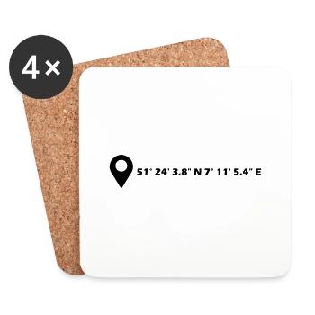 Hattingen coordinates - Coasters (set of 4) - white - Front