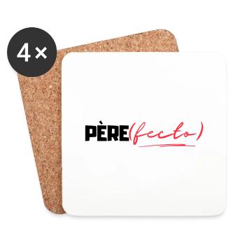 Père(fecto) cadeau papa humour - Dessous de verre (lot de 4) - blanc - Devant