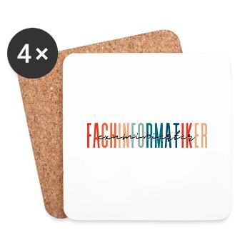 examinierter Fachinformatiker - buntes Design - Untersetzer (4er-Set) - Weiß - Vorne