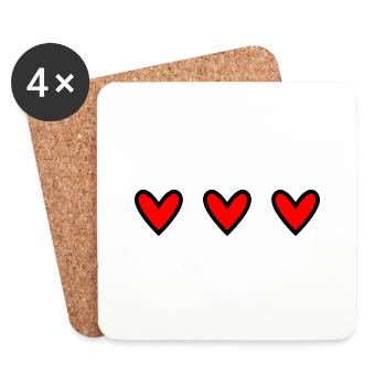 HEART. HEARTS. SAINT VALENTINE. LOVE. LOVE. CHRISTMAS - Coasters (set of 4) - white - Front