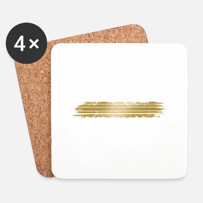 Goldenes minus strich linie - Untersetzer (4er-Set) - Weiß