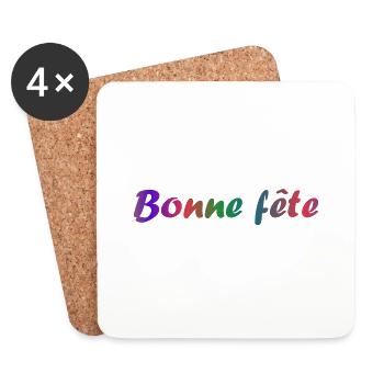 FÊTE DES MÈRES. BONNE FÊTE MAMAN. MAMAN. FÊTE - Dessous de verre (lot de 4) - blanc - Devant