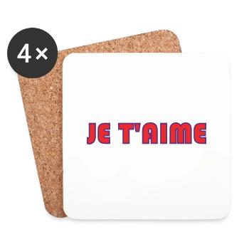 LOVE. COUPLE. JUST MARRIED. EVJF. SAINT VALENTIN. - Dessous de verre (lot de 4) - blanc - Devant