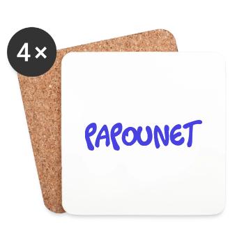 PAPOUNET. PAPA. FÊTE DES PÈRES. BONNE FÊTE PAPA - Dessous de verre (lot de 4) - blanc - Devant