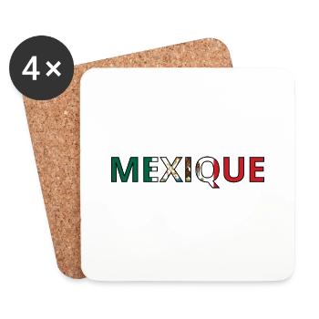 Drapeau Mexique - Dessous de verre (lot de 4) - blanc - Devant